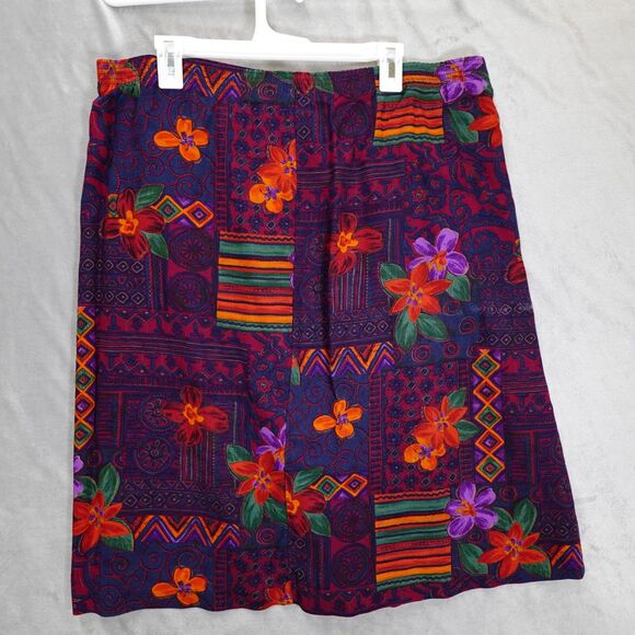 Bon Worth Skirt Petite Large Women Thanksgiving Fall Boho Peasant Cottage Floral - Picture 2 of 10